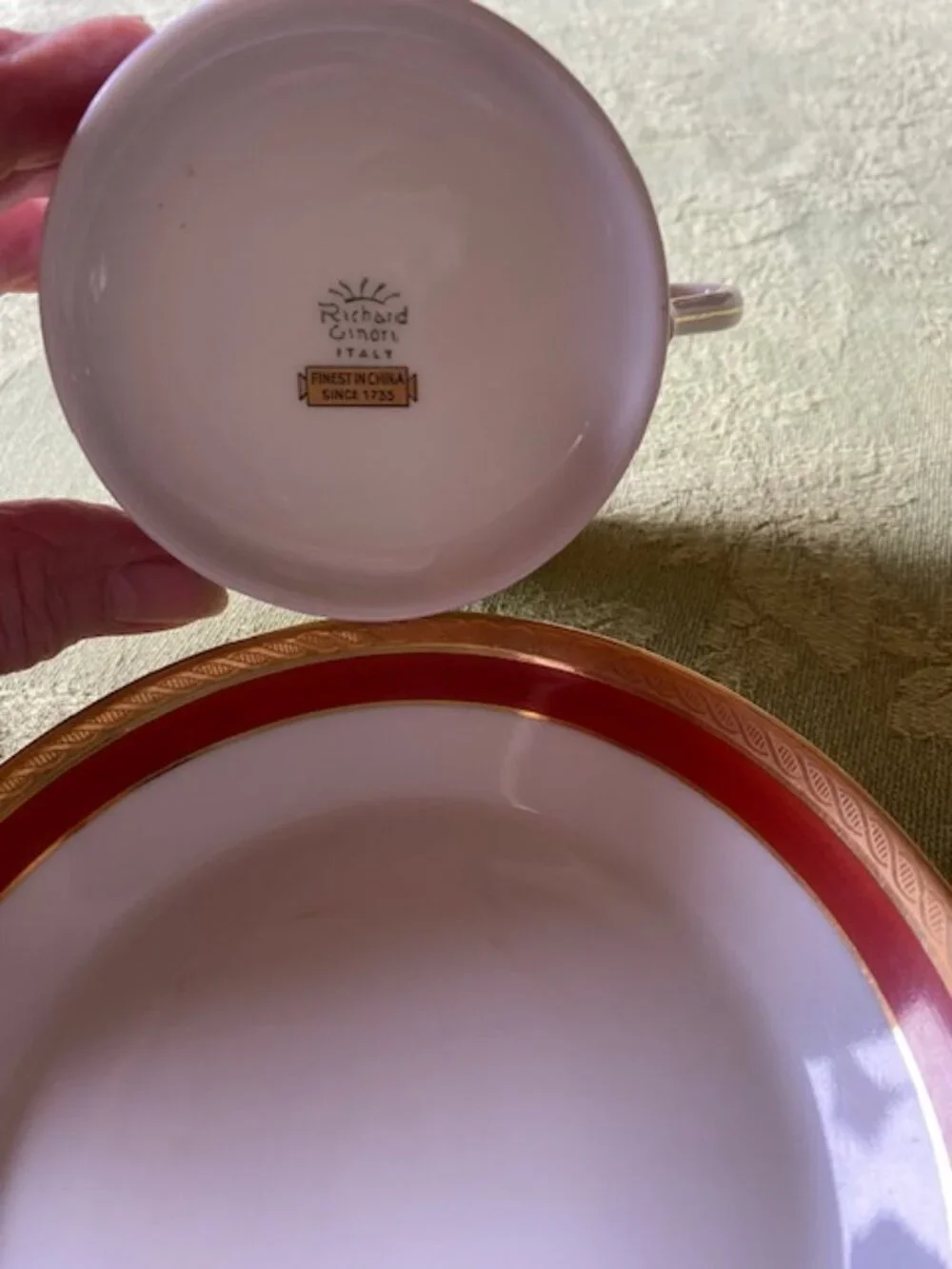 Ginori 1735 Palermo Rust Cup & Saucer from the 60's, used as a prop